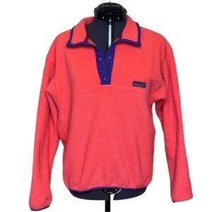 Patagonia Vintage 1989 Neon Orange Snap-T Pullover Fleece